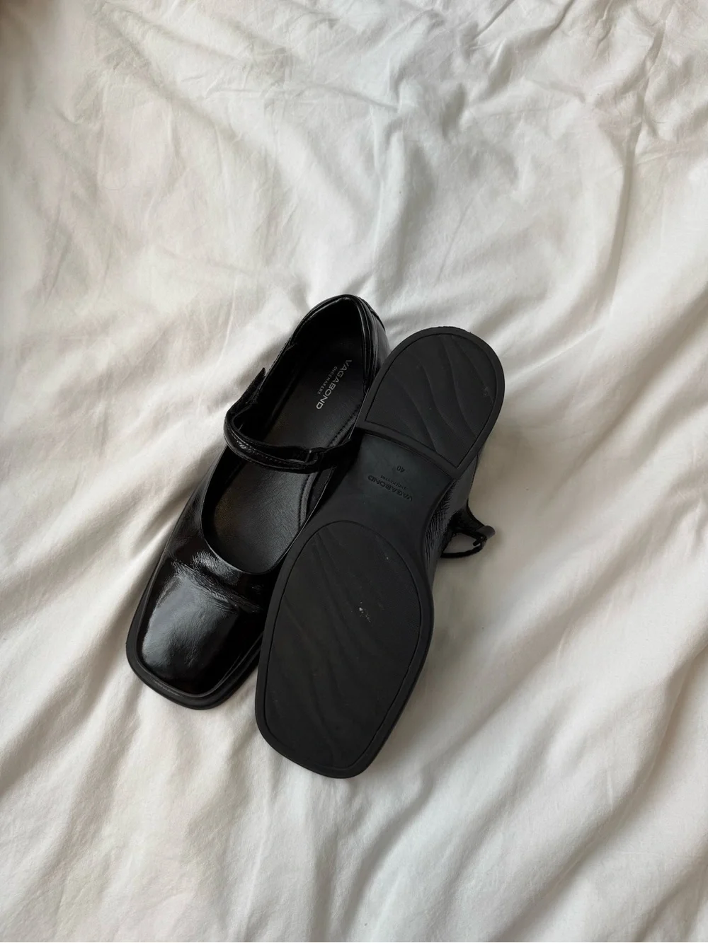 Vagabond Black Patent Leather Mary Jane Flats